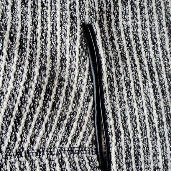 Chico's Black, White, Silver Tweed Jacket with Embellished Neckline 2 / L - Picture 8 of 11